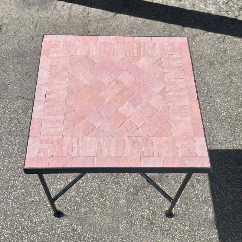 Table Zellige Motif Rayé Rose