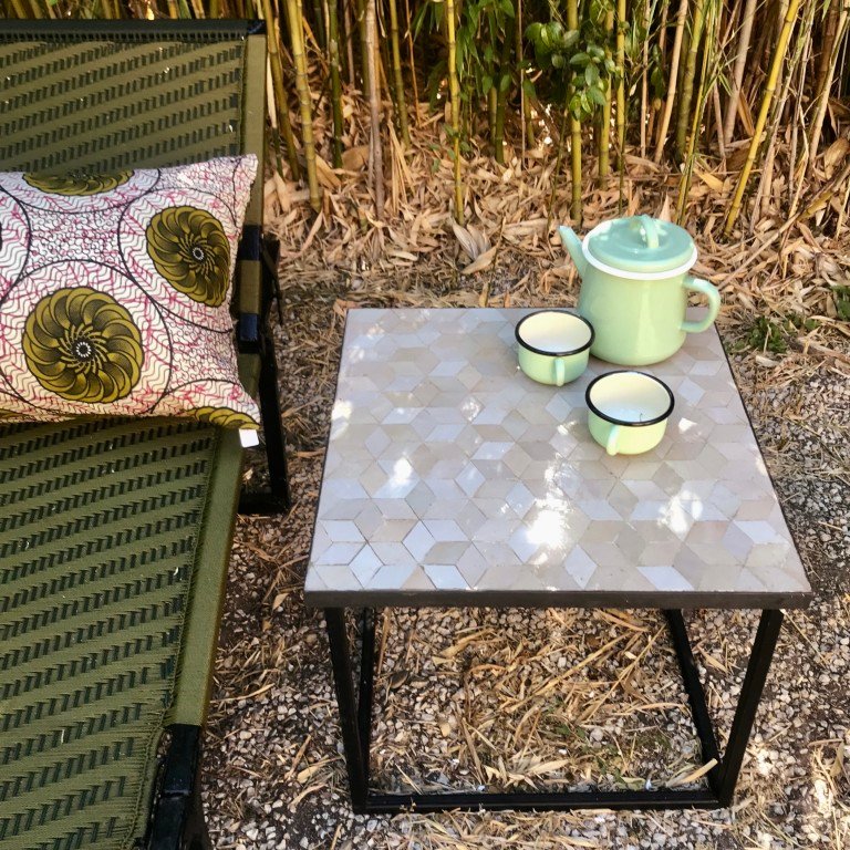 Table zellige beige cube garden