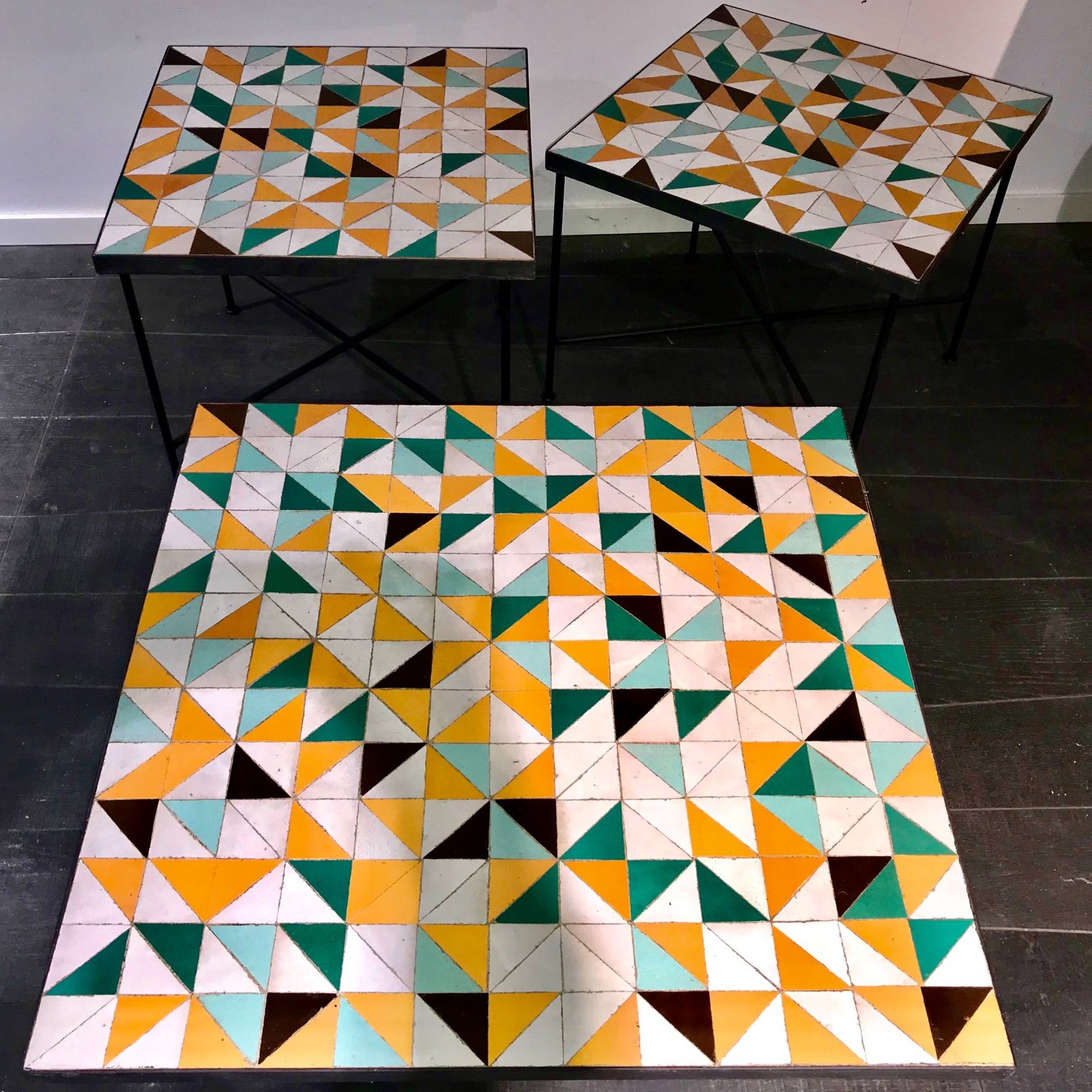 Table zellige multicolor triangle set
