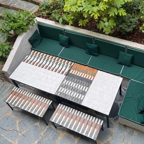 Table zellige banc assorti extérieur